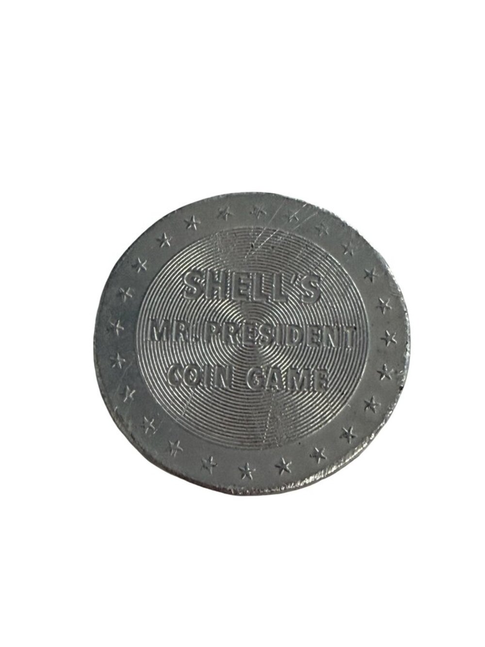 Vintage 1952 Shell's Mr. President Coin Game Token William H. Harrison Aluminum